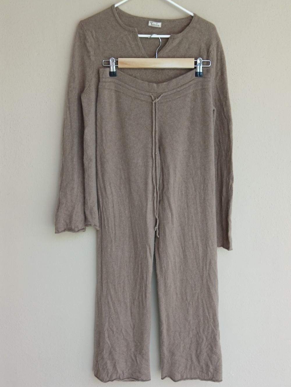 100% Cashmere Pants Set Top And Bottom